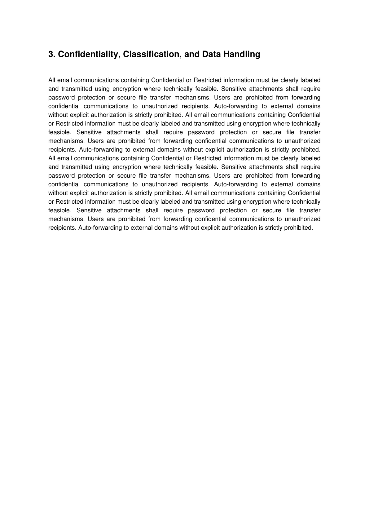 Confidentiality and data handling page