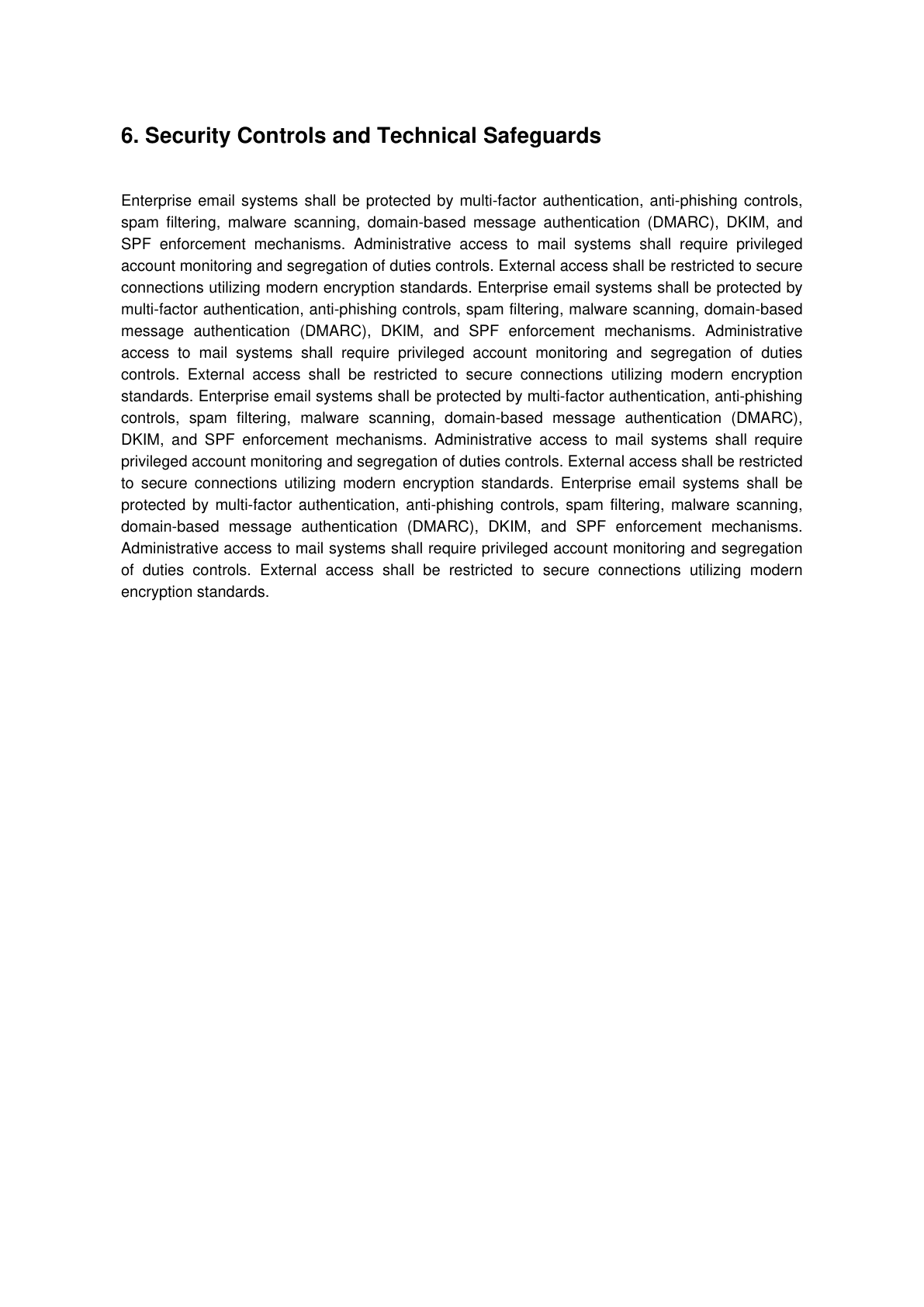 Security controls and safeguards page